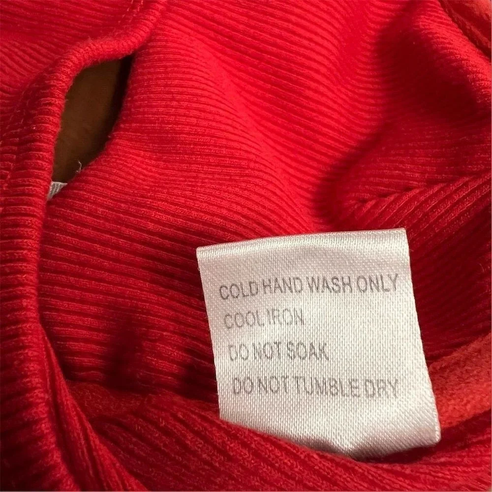 Princess Polly Bustier Crop Top Red Ribbed Long Sleeve Square Neck Size 4 Y2K Sm - Picture 6 of 8
